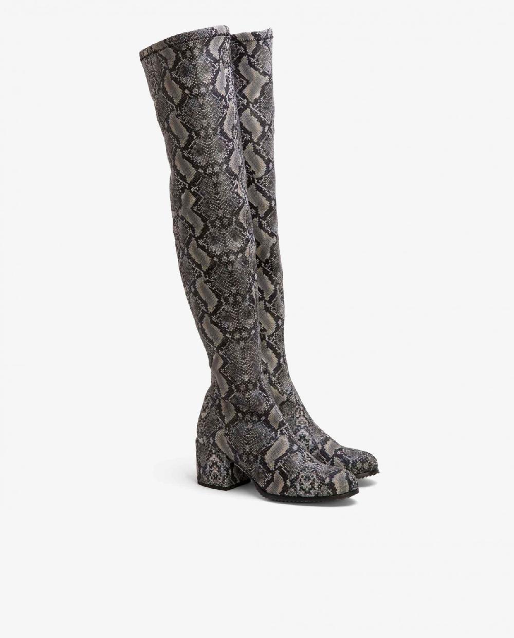 Cuplé BOTA MOSQUETERA STRECH SERPIENTE GRIS Tienda de fábrica