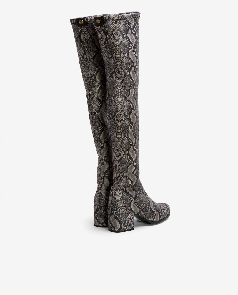 Cuplé BOTA MOSQUETERA STRECH SERPIENTE GRIS Tienda de fábrica