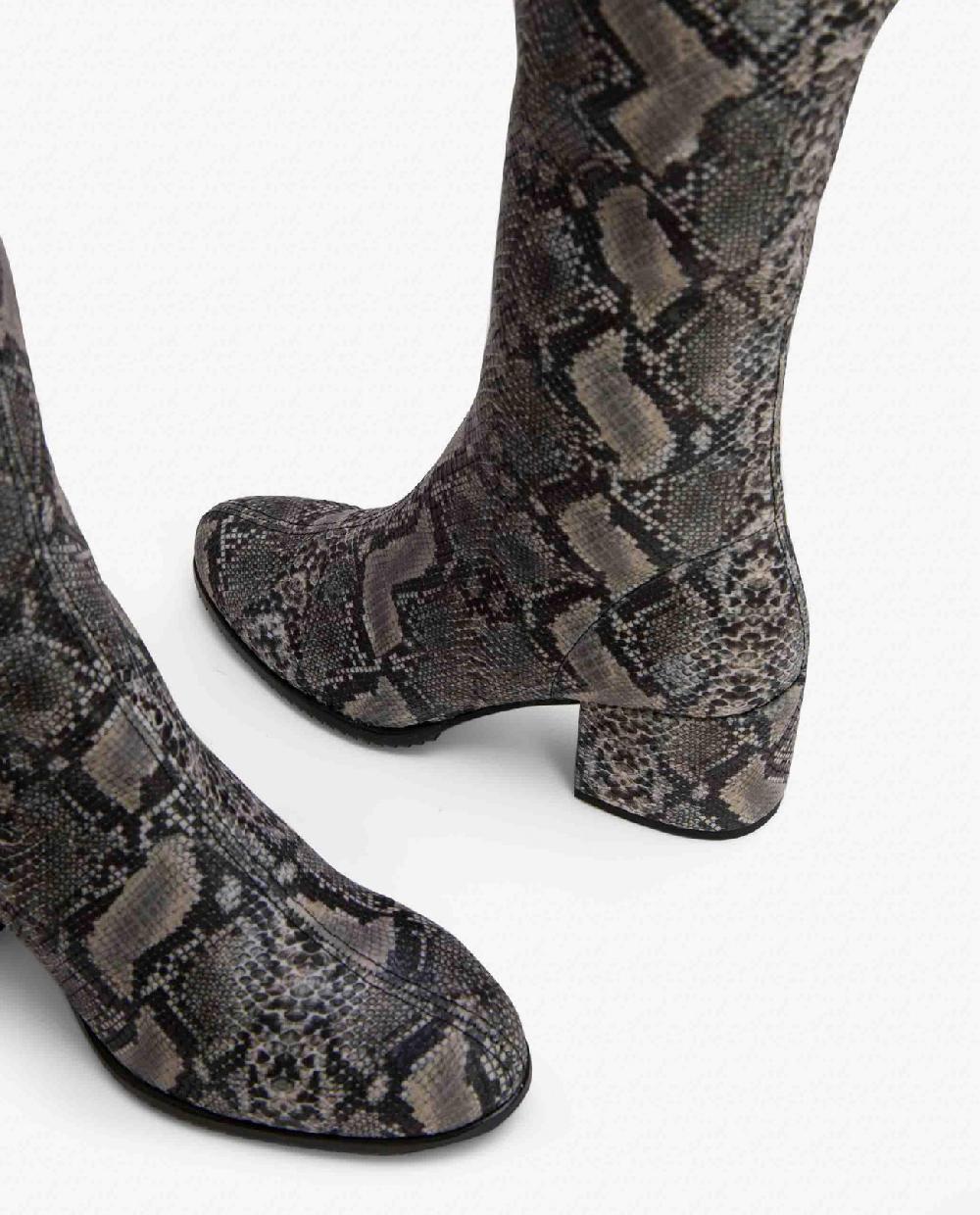 Cuplé BOTA MOSQUETERA STRECH SERPIENTE GRIS Tienda de fábrica