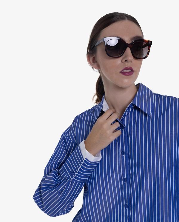 Cuplé CAMISA DE RAYAS AZUL Y BLANCO CON PUÑOS CONTRASTADOS Limitado a 3 días