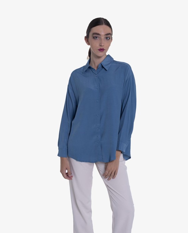 Cuplé CAMISA BÁSICA COLOR AZUL ÍNDIGO Descuentos del mes
