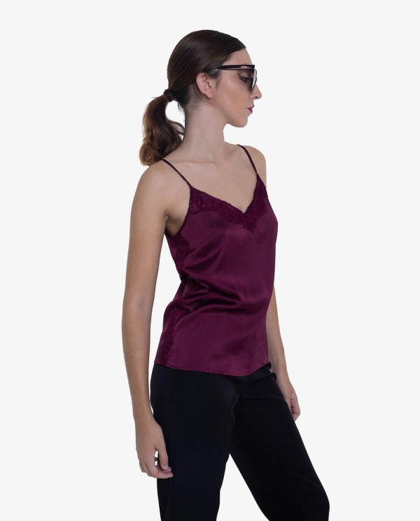 Cuplé TOP LENCERO DE ENCAJE BURDEOS Última moda