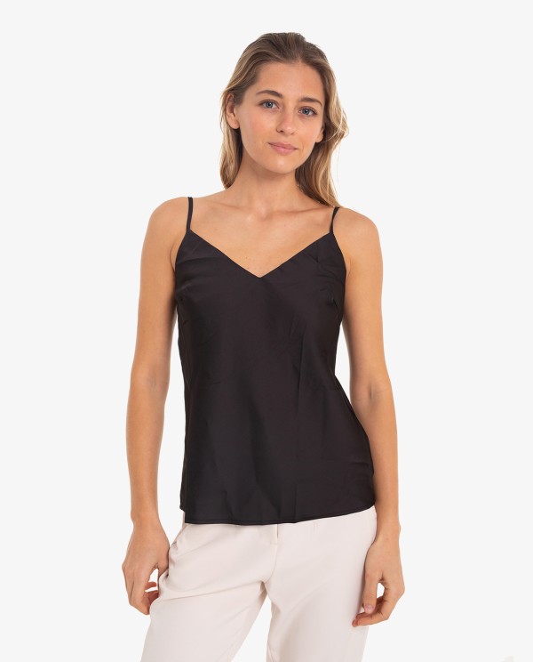 Cuplé TOP LENCERO NEGRO CON ESCOTE EN V Descuento por venta flash