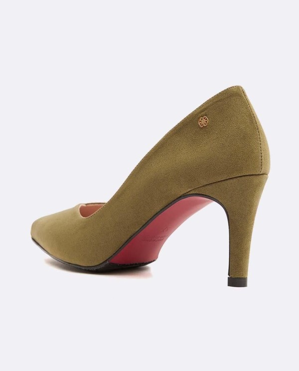 Cuplé SALÓN KAKI DE ULTRASUEDE CON PUNTA FINA Y TACÓN MEDIO Precio ultrabajo