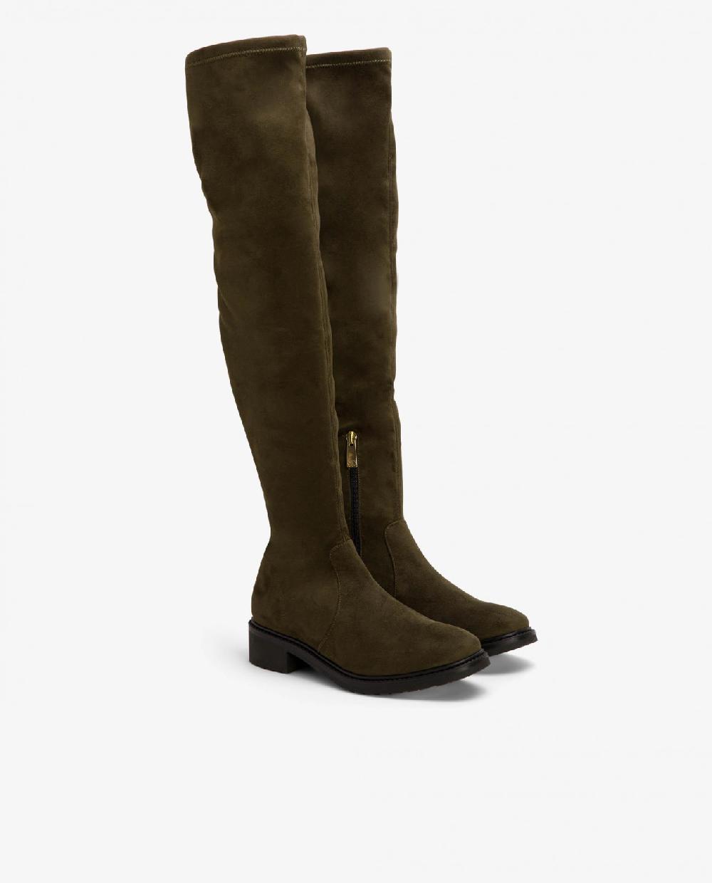 Cuplé BOTA ALTA DE ULTRASUEDE COLOR VERDE CON TACÓN BAJO Rebajas baratas