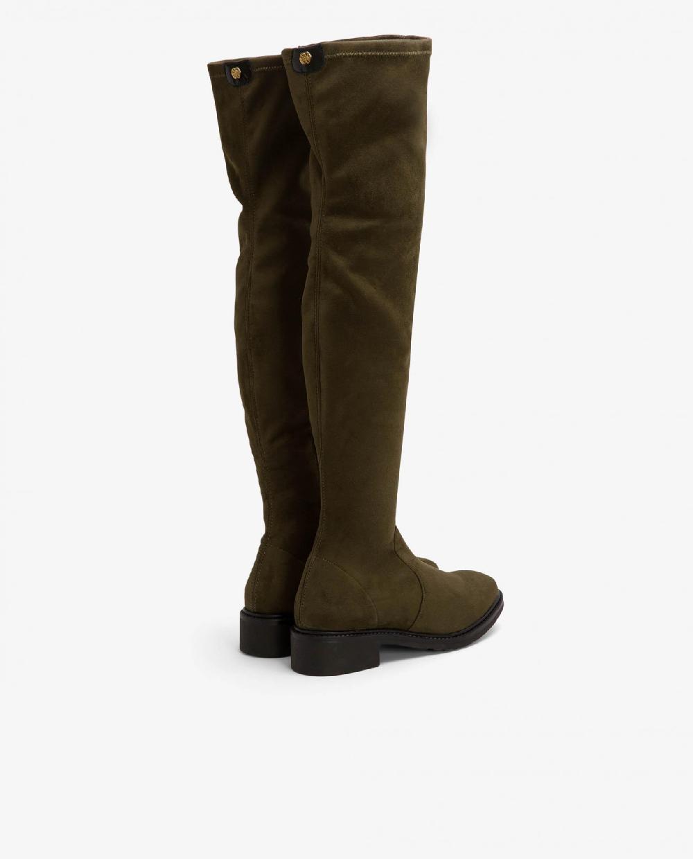 Cuplé BOTA ALTA DE ULTRASUEDE COLOR VERDE CON TACÓN BAJO Rebajas baratas