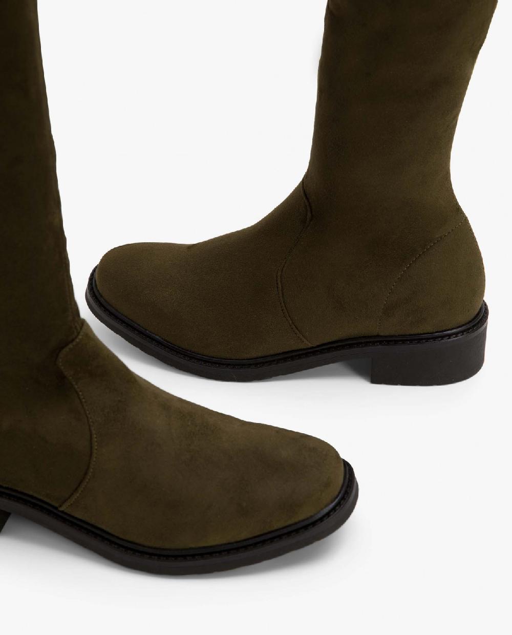 Cuplé BOTA ALTA DE ULTRASUEDE COLOR VERDE CON TACÓN BAJO Rebajas baratas