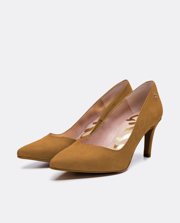 Cuplé SALÓN DE ULTRASUEDE CON PUNTA FINA Y TACÓN MEDIO Oferta especial de fábrica