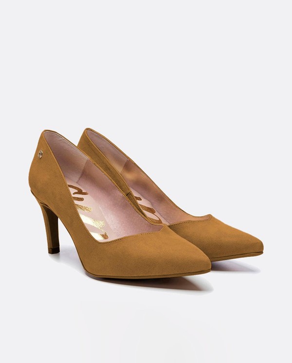 Cuplé SALÓN DE ULTRASUEDE CON PUNTA FINA Y TACÓN MEDIO Oferta especial de fábrica