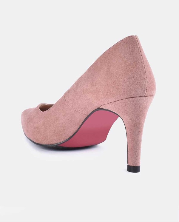 Cuplé SALÓN ROSA PALO DE ULTRASUEDE CON PUNTA FINA Y TACÓN MEDIO Superdescuento