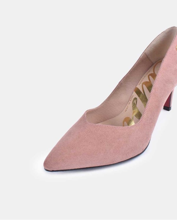 Cuplé SALÓN ROSA PALO DE ULTRASUEDE CON PUNTA FINA Y TACÓN MEDIO Superdescuento