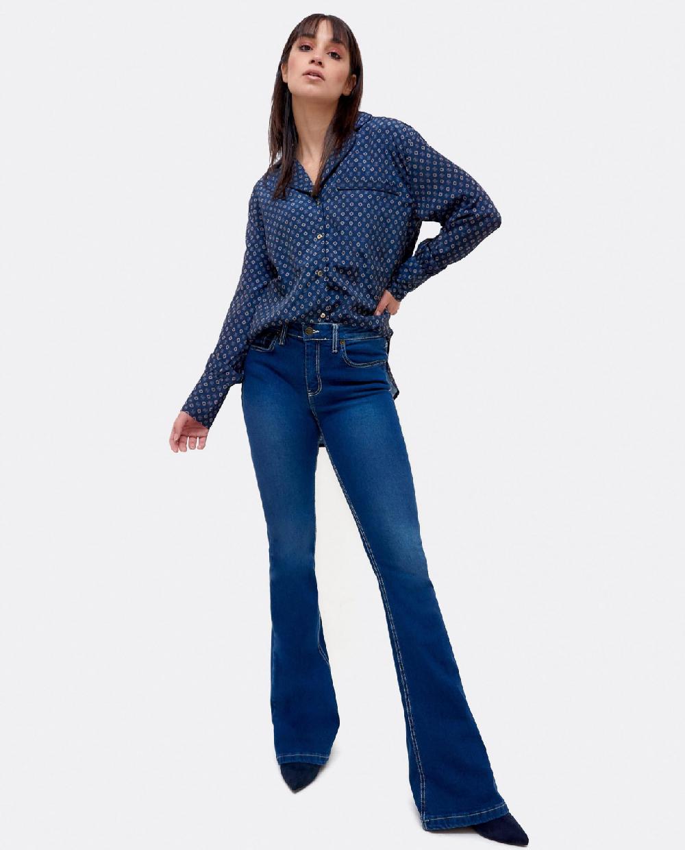 Cuplé PANTALÓN VAQUERO CON CAMPANA VAQUERO MARINO