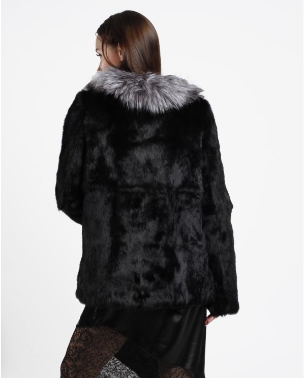 Cuplé ABRIGO SOLAPA PELO NATURAL NEGRO Precios de Black Friday