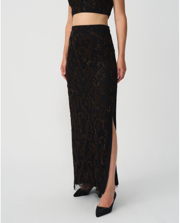 Cuplé CONJUNTO TOP FALDA GASA NEGRO Ofertas de temporada