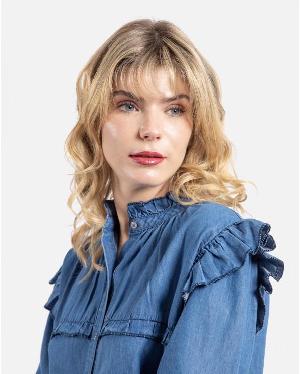 Cuplé CAMISA VOLANTES DENIM AZUL Ofertas