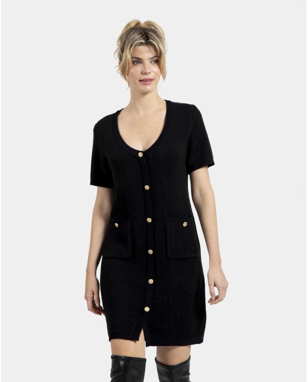 Cuplé VESTIDO BOTONES PUNTO NEGRO Gran oferta
