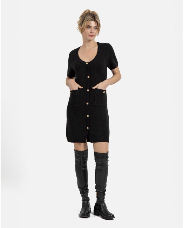 Cuplé VESTIDO BOTONES PUNTO NEGRO Gran oferta