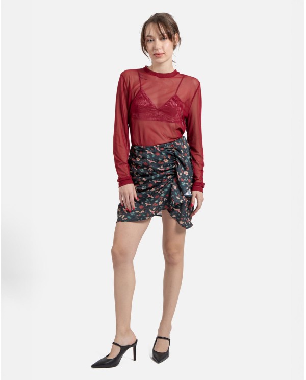 Cuplé MINI FALDA VOLANTE SATEN ESTAMPADO ASIÁTICO Rebajas baratas