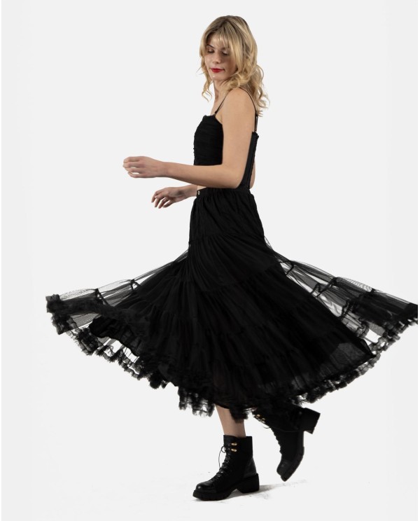 Cuplé FALDA MIDI TUL TUL NEGRO Rebajas de fábrica