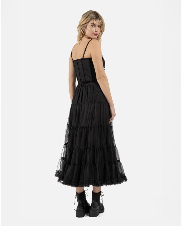 Cuplé FALDA MIDI TUL TUL NEGRO Rebajas de fábrica
