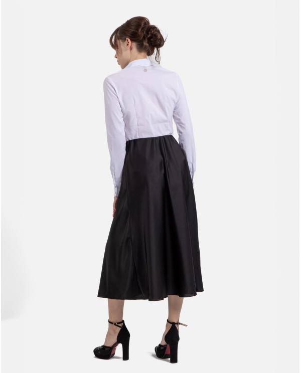 Cuplé FALDA MIDI SATEN NEGRO