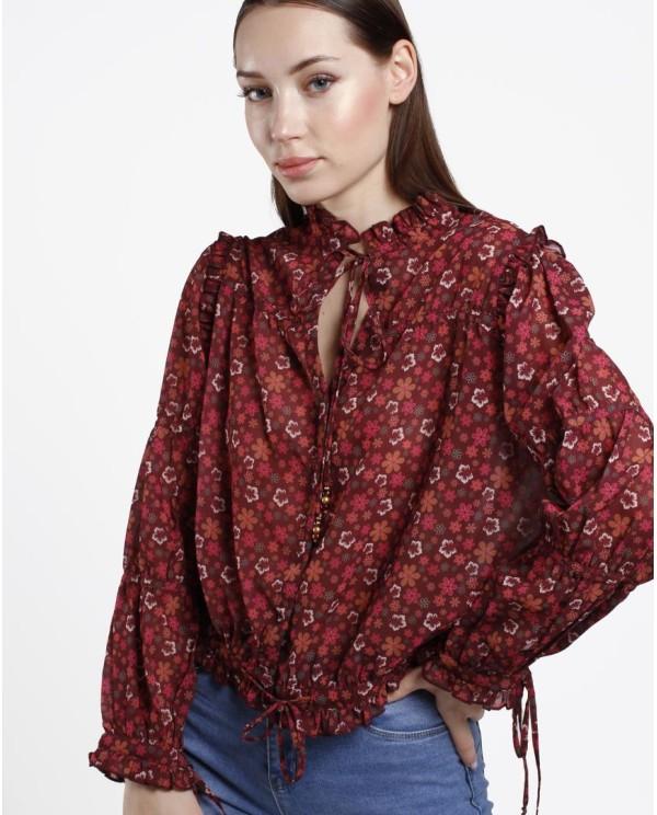 Cuplé BLUSA VOLANTES GASA ESTAMPADO FLORES LIBERTY