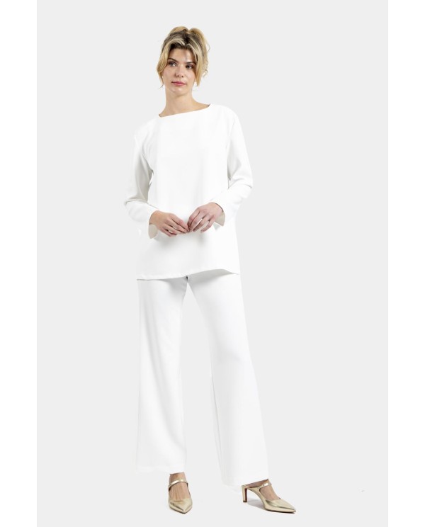 Cuplé BLUSA LARGA CREP BLANCO Mejor oferta