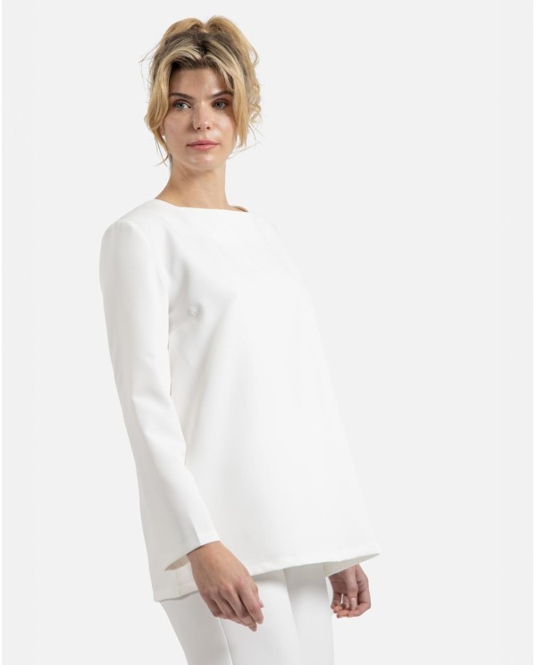 Cuplé BLUSA LARGA CREP BLANCO Mejor oferta