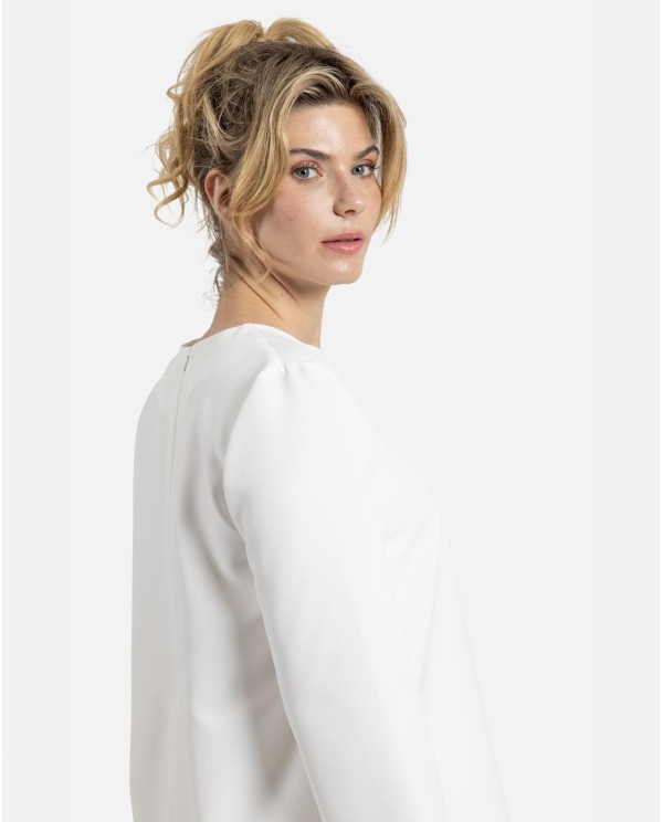 Cuplé BLUSA LARGA CREP BLANCO Mejor oferta