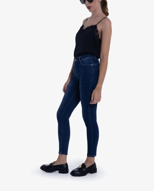 Cuplé VAQUERO PITILLO DE DENIM AZUL CON CINTURA ALTA