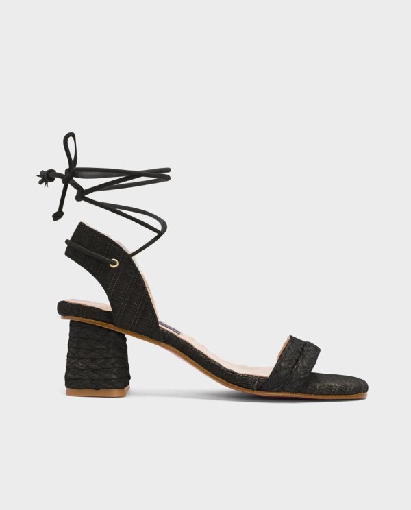 Cuplé SANDALIA ZAHARA RAFIA NEGRO