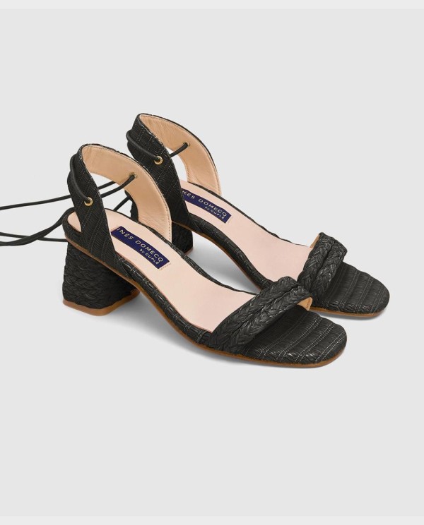 Cuplé SANDALIA ZAHARA RAFIA NEGRO Oferta especial de fábrica