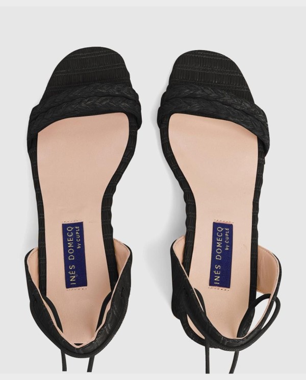 Cuplé SANDALIA ZAHARA RAFIA NEGRO Oferta especial de fábrica