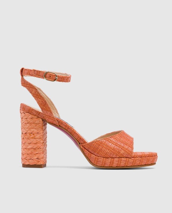 Cuplé SANDALIA ALMUÑECAR RAFIA NARANJA
