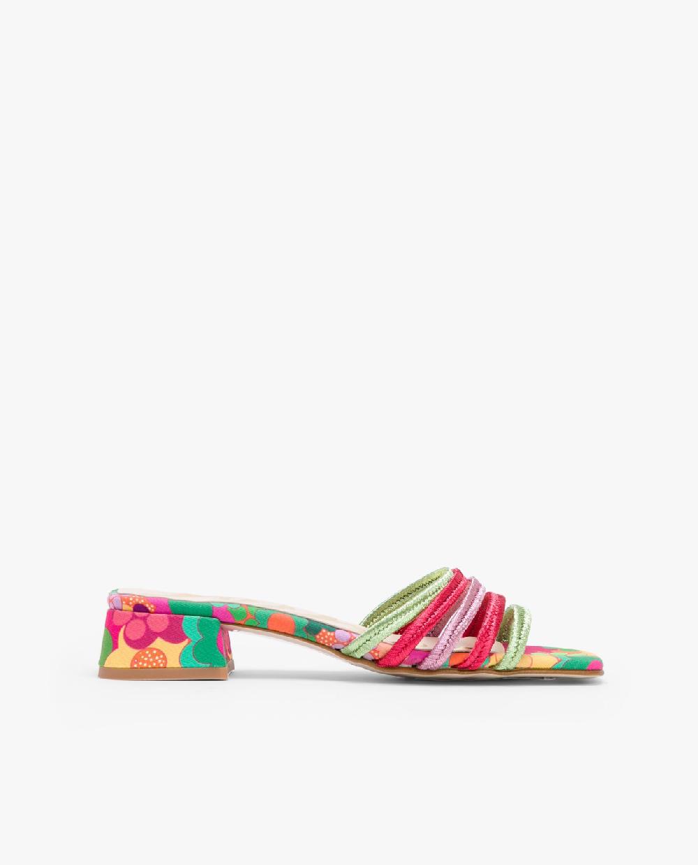 Cuplé SANDALIA TIRAS TEJIDO MULTICOLOR