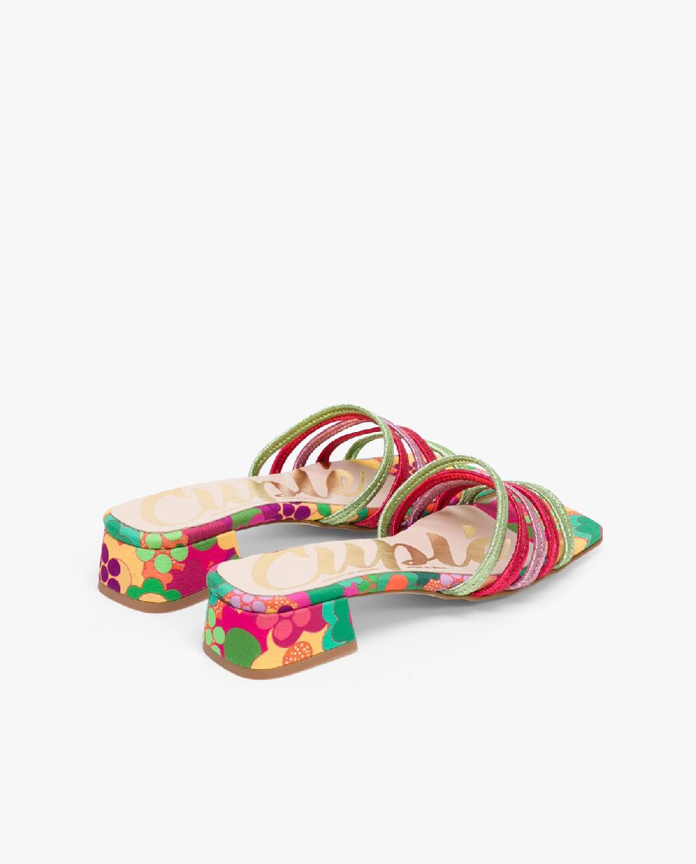 Cuplé SANDALIA TIRAS TEJIDO MULTICOLOR Última moda
