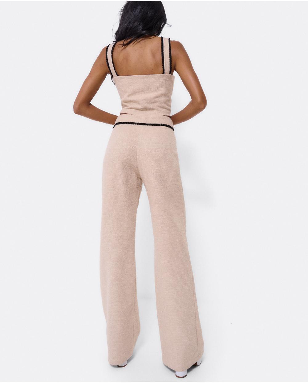 Cuplé PANTALON PUNTILLA TWEED BEIG Precio ultrabajo