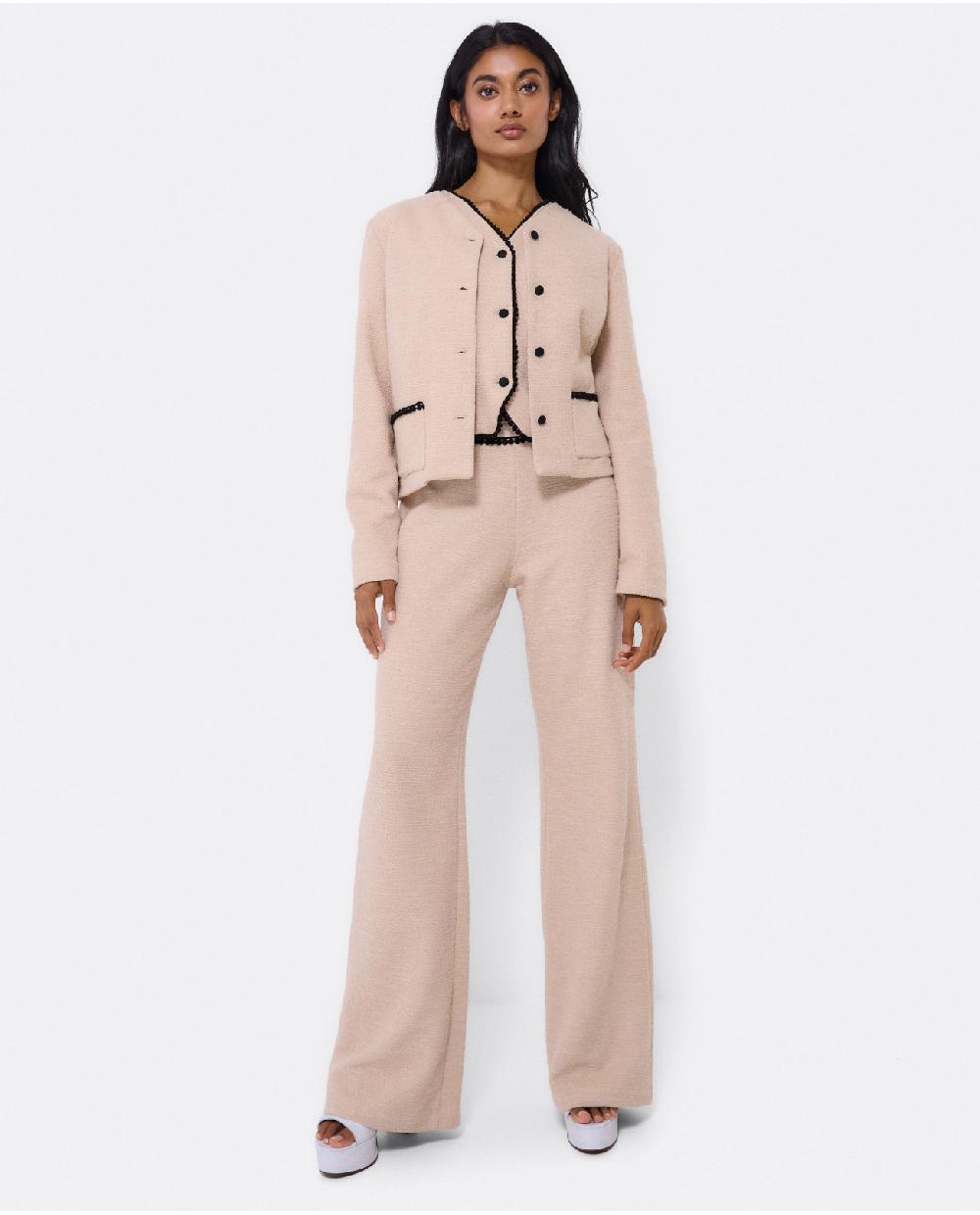 Cuplé PANTALON PUNTILLA TWEED BEIG Precio ultrabajo