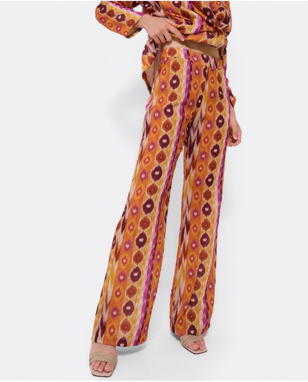 Cuplé PANTALON RECTO TEJIDO ESTAMPADO ÉTNICO