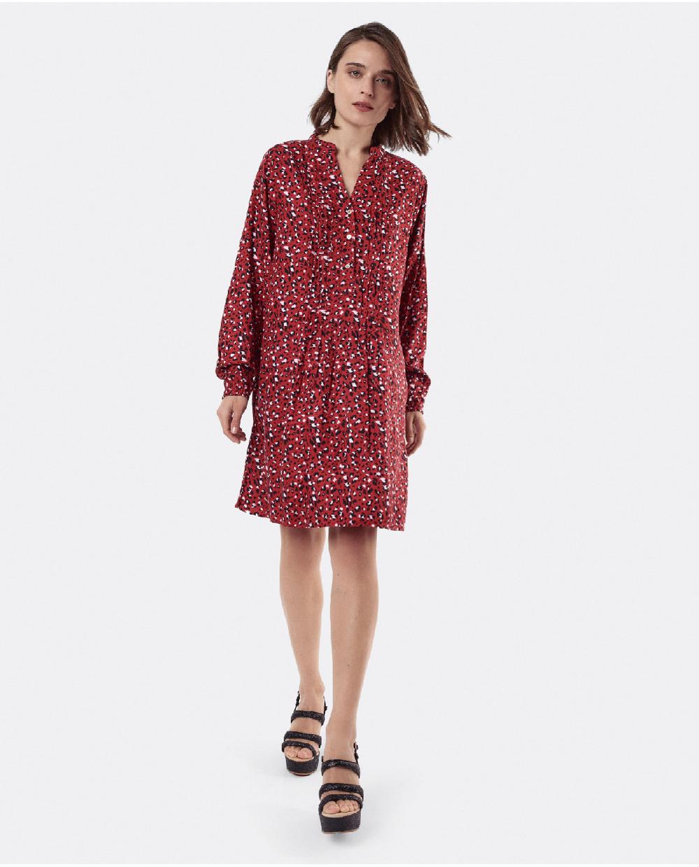 Cuplé VESTIDO TEXTIL LEOPARDO ROJO