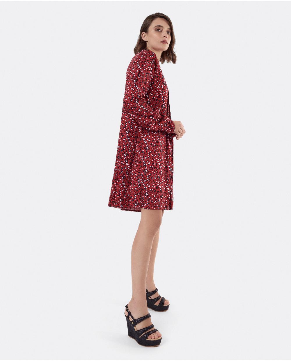 Cuplé VESTIDO TEXTIL LEOPARDO ROJO En línea