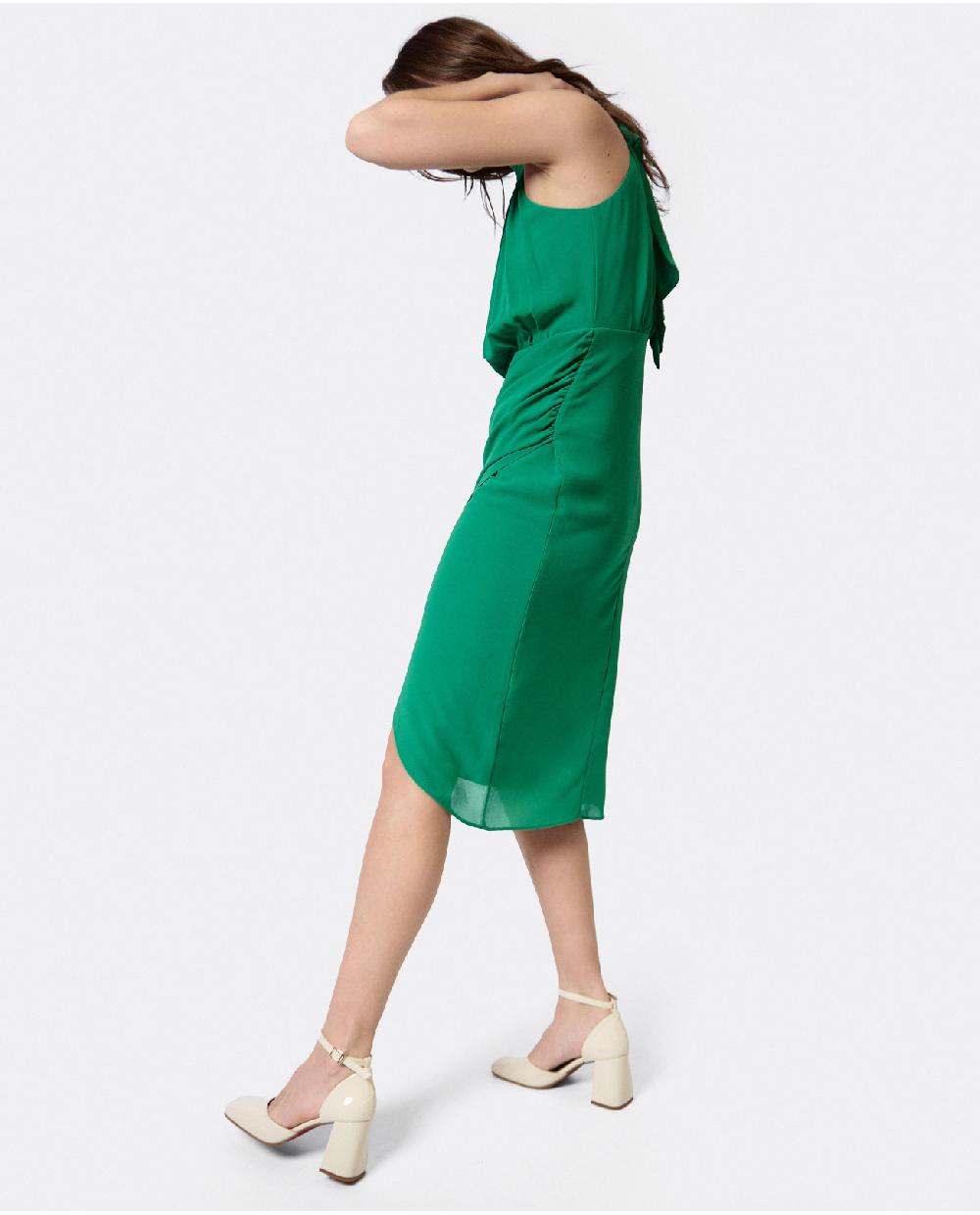 Cuplé VESTIDO ESCOTE HALTER GASA VERDE Outlet