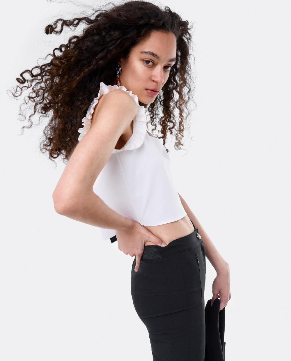 Cuplé CROP TOP VOLANTE NEOPRENO BLANCO Ofertas