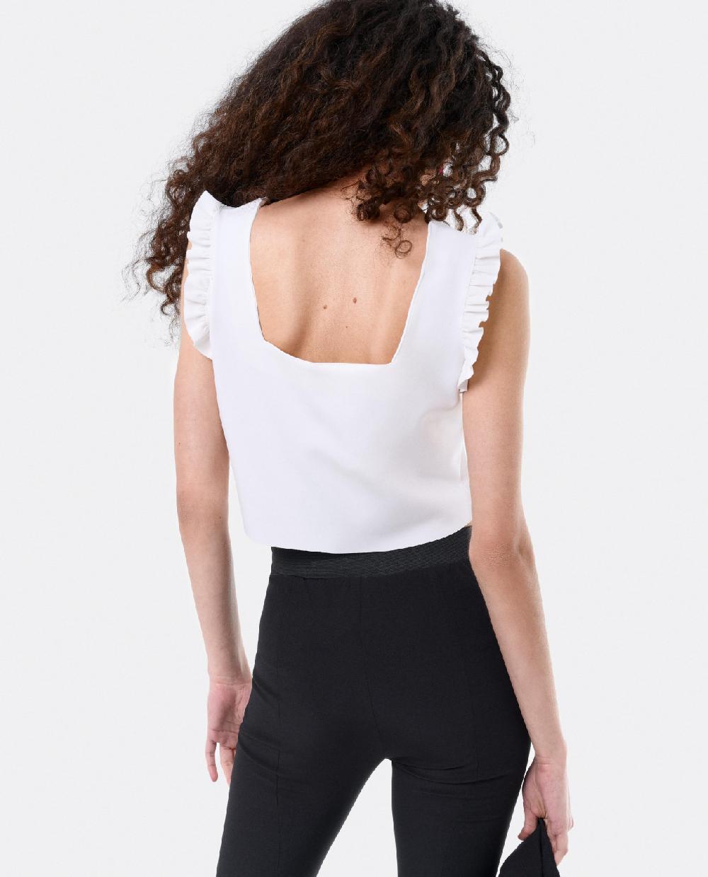 Cuplé CROP TOP VOLANTE NEOPRENO BLANCO Ofertas
