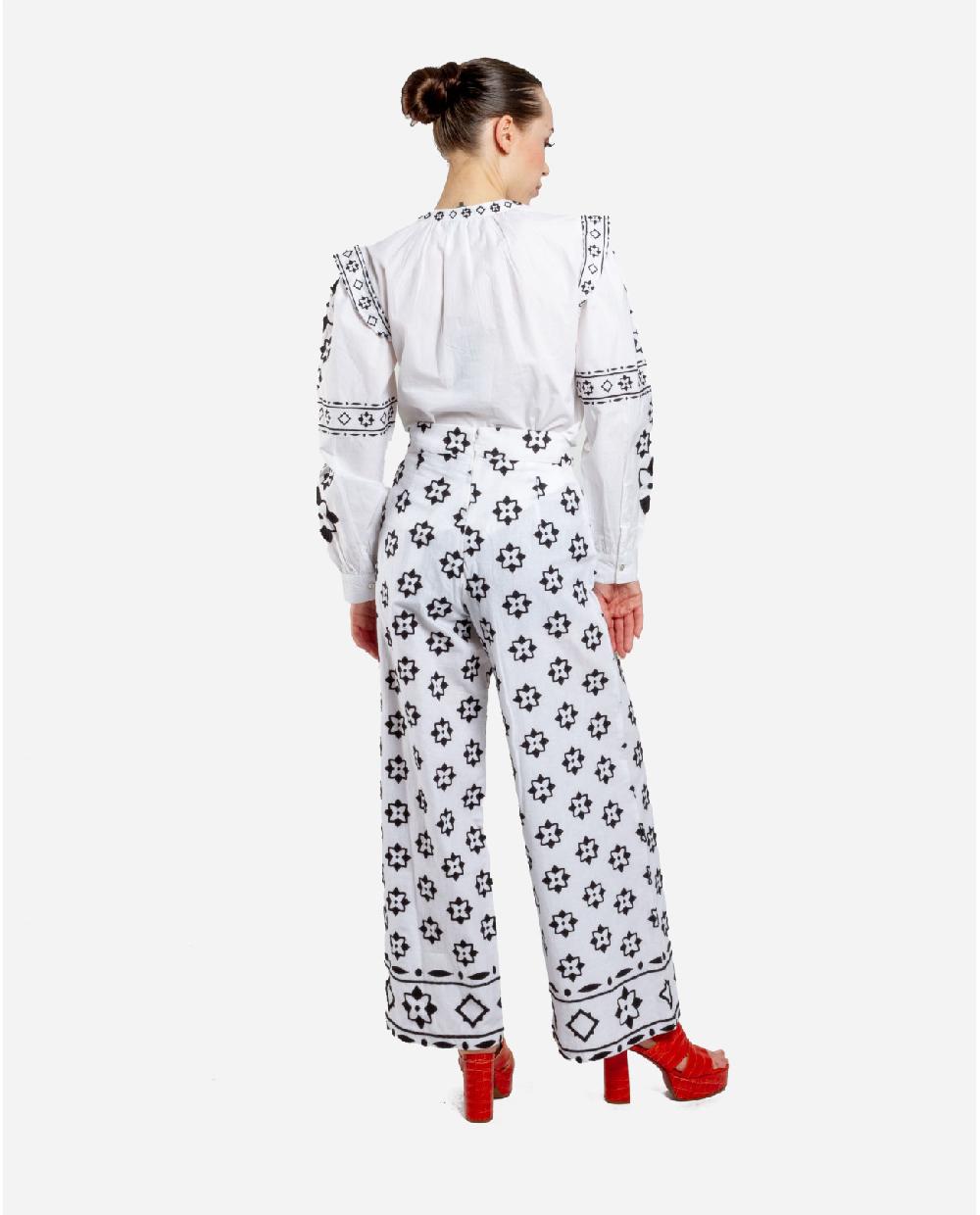 Cuplé PANTALON BORDADO CENEFA ALGODON BLANCO Descuento