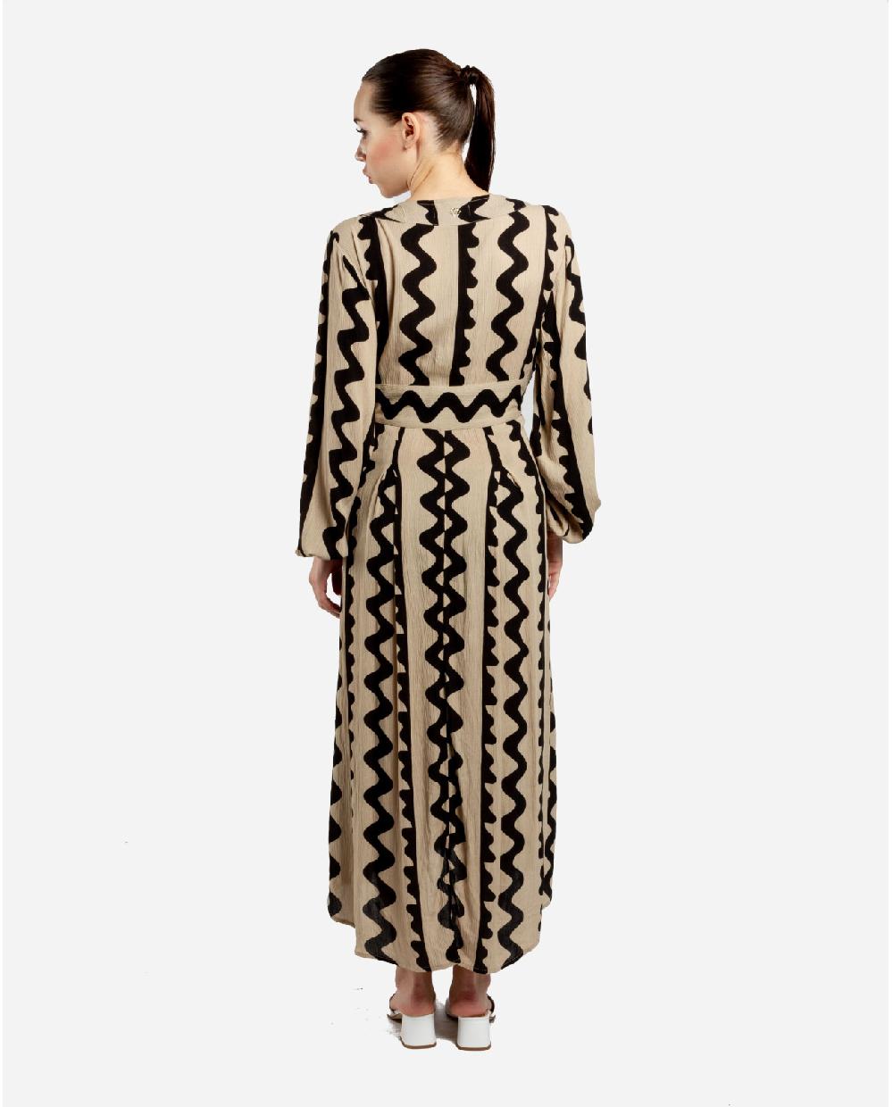 Cuplé VESTIDO MIDI BOTONES CREP BEIG Mejor oferta