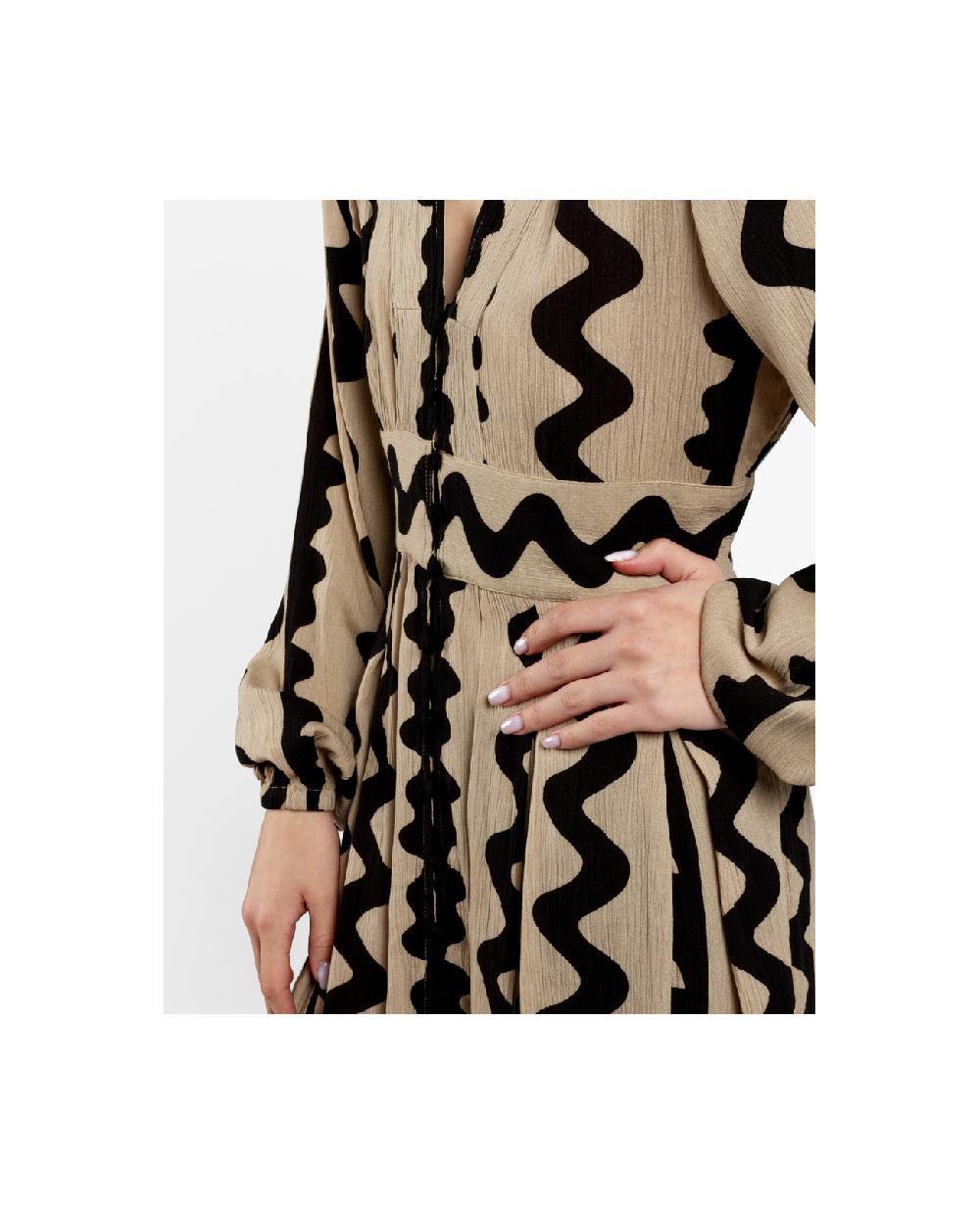 Cuplé VESTIDO MIDI BOTONES CREP BEIG Mejor oferta