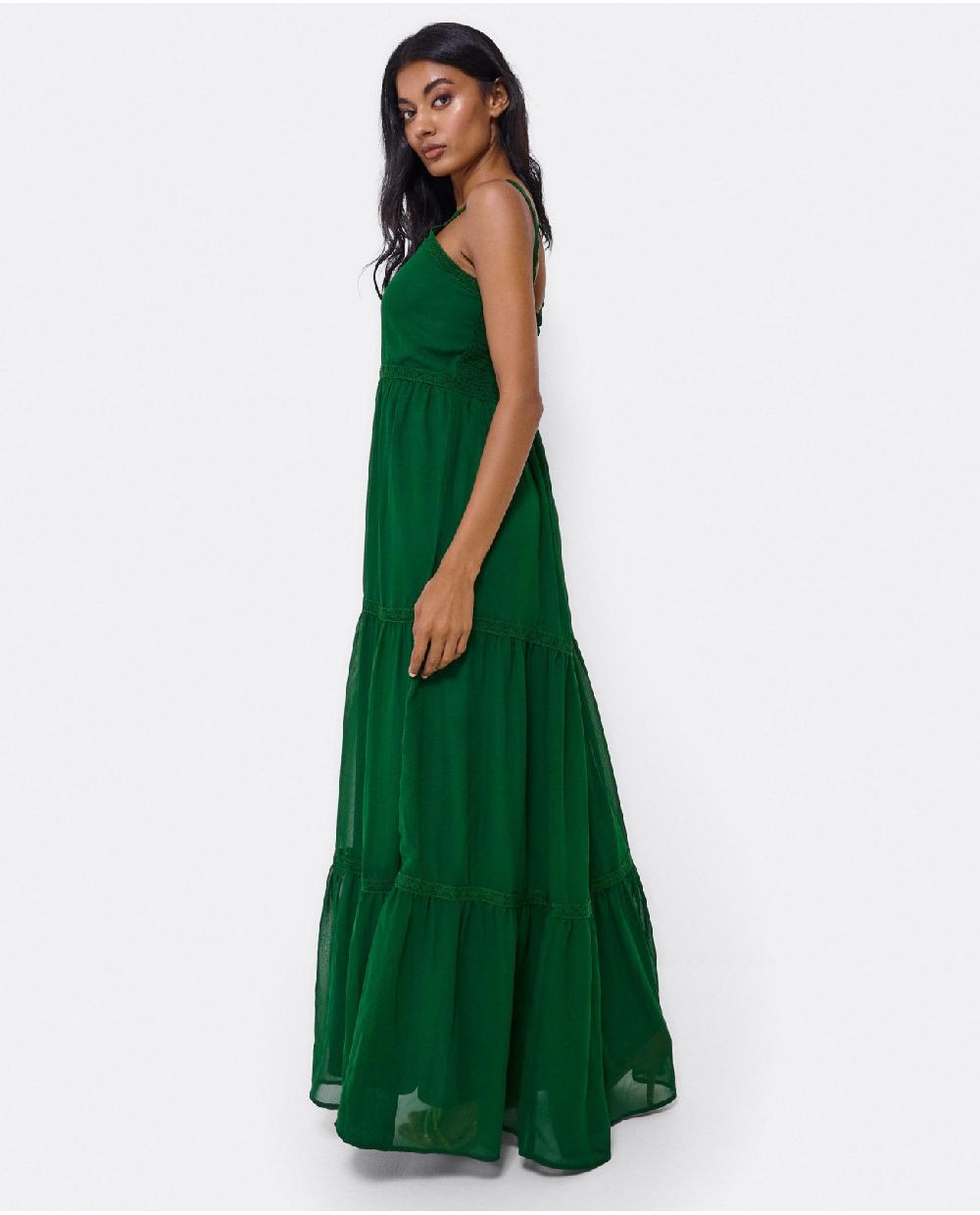 Cuplé MAXI VESTIDO TIRANTES ENCAJE ALGODON VERDE Rebajas top