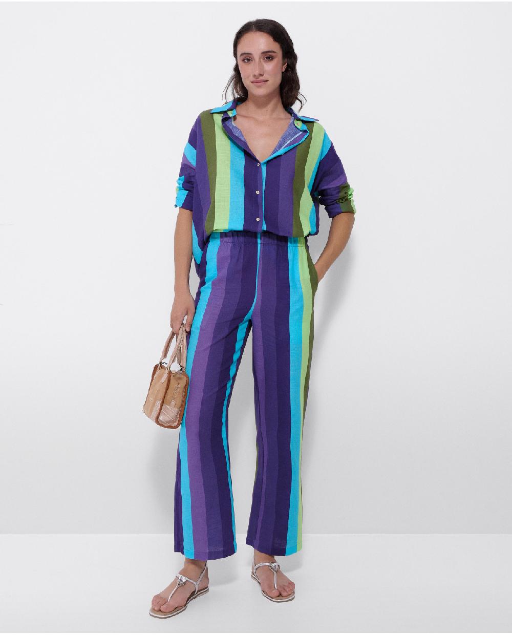 Cuplé PANTALON RECTO ALGODON RAYAS AZUL Oferta especial