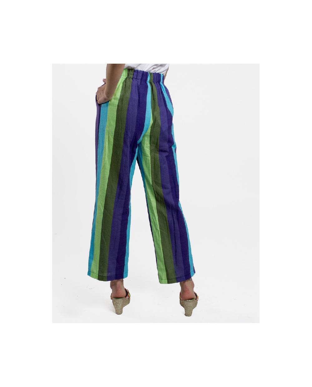 Cuplé PANTALON RECTO ALGODON RAYAS AZUL Oferta especial